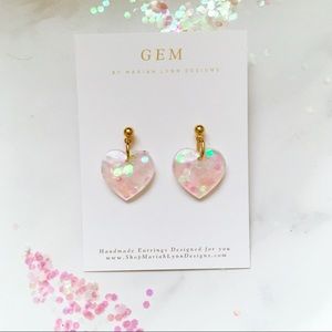Light pink Heart Earrings